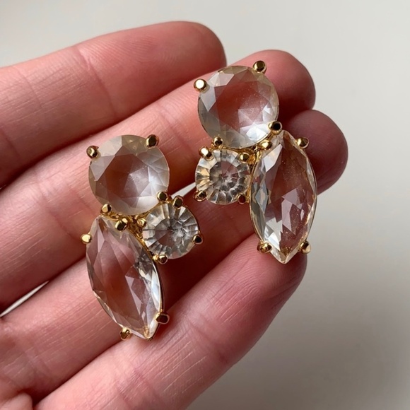 Kate Spade Faceted Crystal Cluster Stud Earrings Gold tone with crystal - Picture 8 of 8